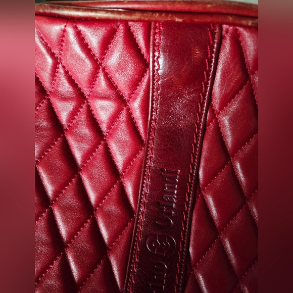 Marino Orlandi Red Large Quilted Leather Tote Bag - Picture 15 of 15